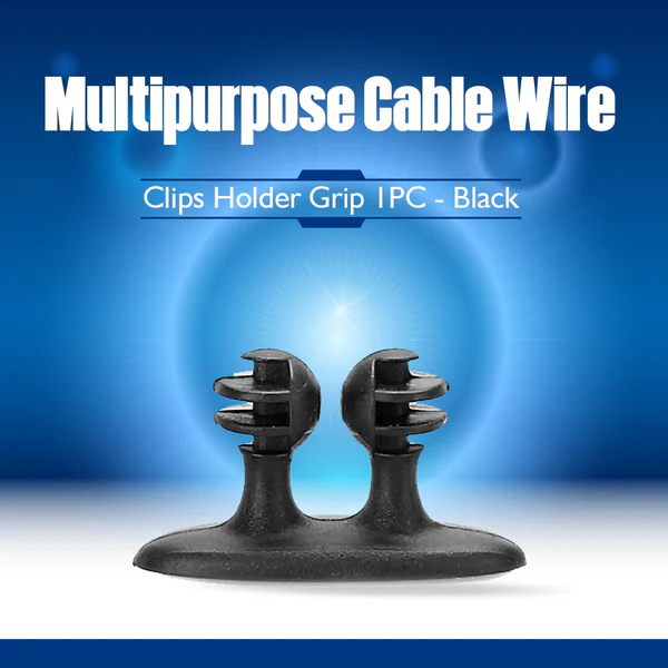 Multipurpose Cable Wire Clips Holder Grip 1PC – Black