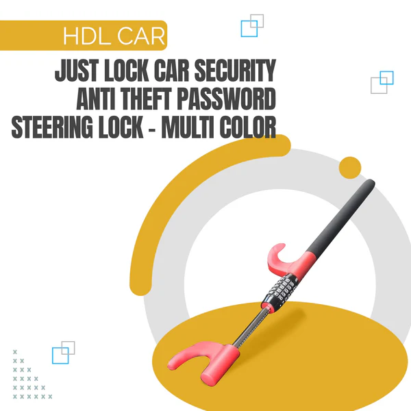 Maximus Car Security Anti Theft Password Steering Lock – Multi Color
