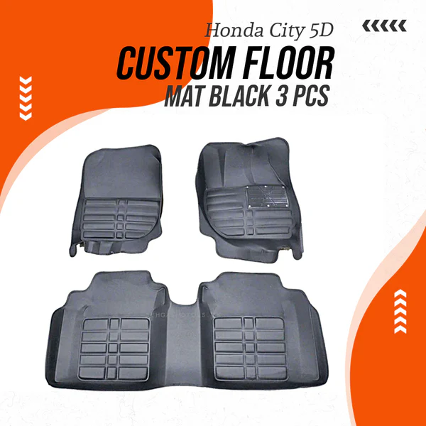 Honda City 5D Custom Floor Mat Black 3 Pcs – Model 2008-2021