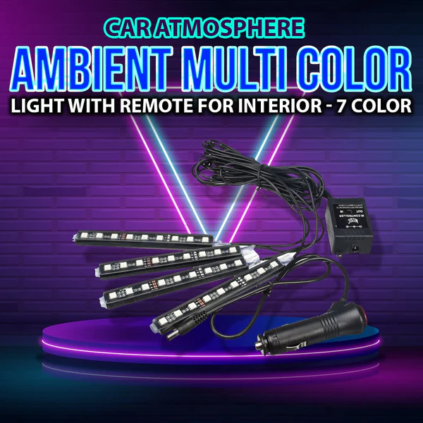7 Color LED Car Interior Ambient Light | Remote Controlled – Atmosphere Lighting