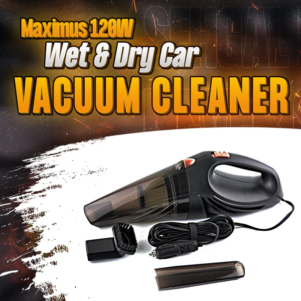 Maximus 120W Wet & Dry Car Vacuum Cleaner – Remove Dust | Portable Handheld | Interior Cleaning Gadget